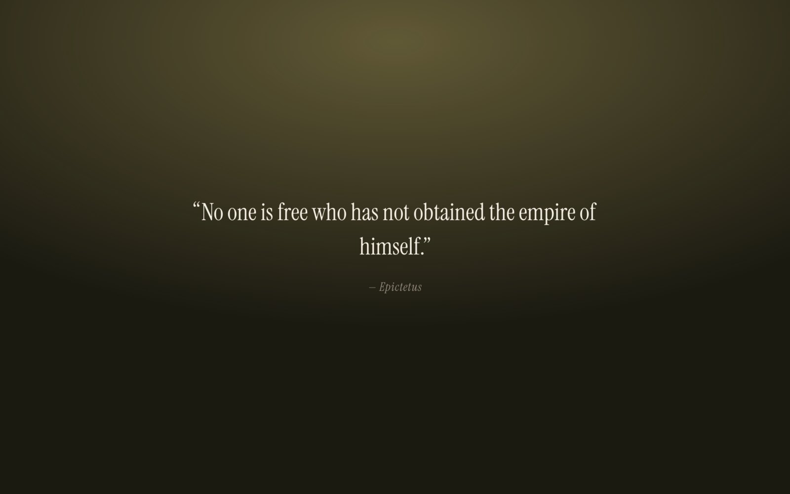 A quiet opening screen with a single quote and the words breathe, then tap to begin